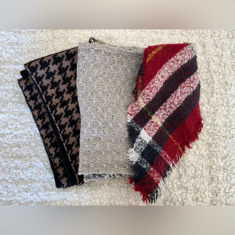 THREE Winter/Fall Fashion Scarf Bundle.
